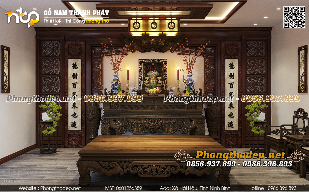 Phòng thờ gia tiên hiện đại, sang trọng